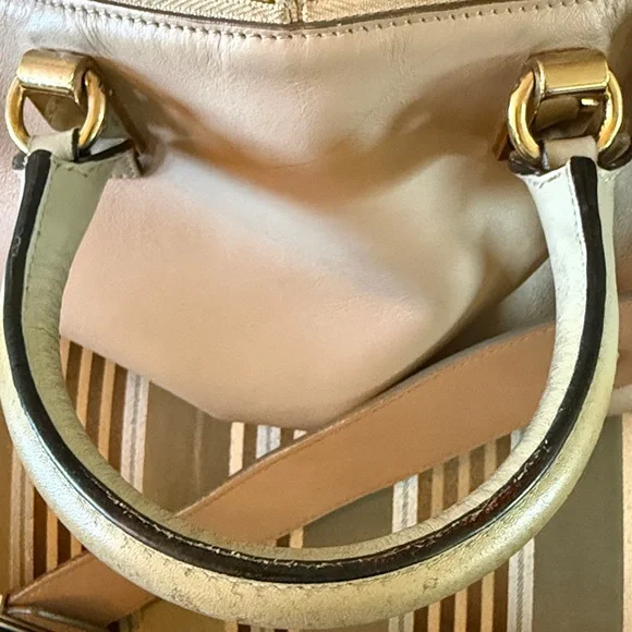 Chloe Baylee 2Way Satchel 🌟Stunning🌟 Bi-Color Leather Removable Adjustable Strap - Picture 7 of 16
